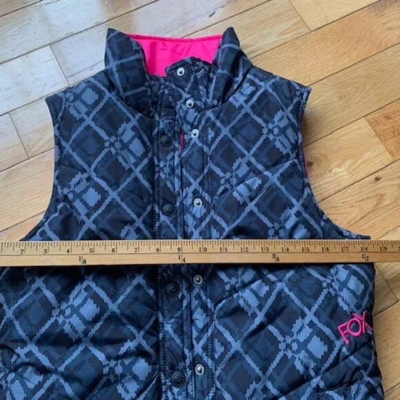FOX Riders Company Reversible Puffer Vest Pink Plaid Women’s Medium - Picture 9 of 10